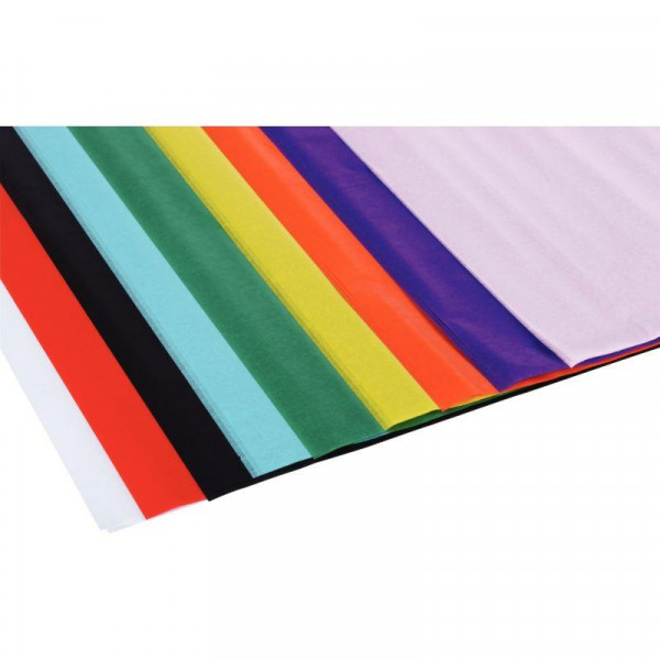 Rouleau de 24 feuilles de papier de soie 50 x 75 cm couleurs