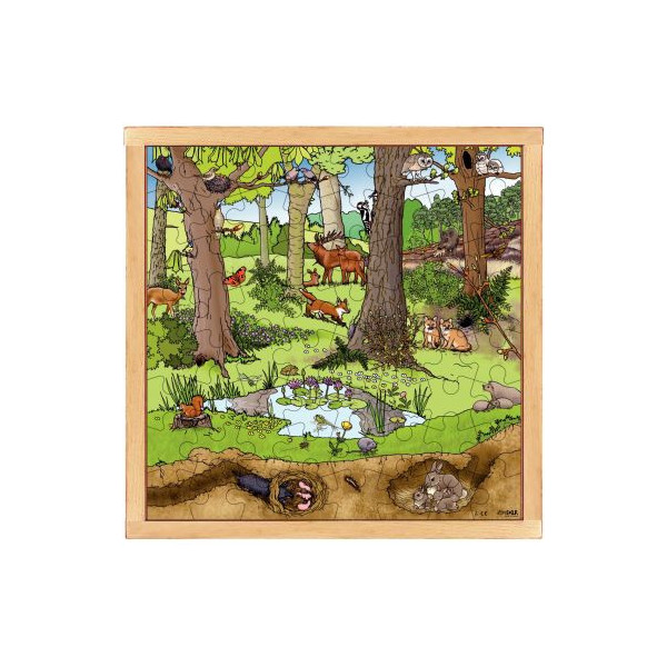 Puzzle de 64 pièces en bois printemps / été