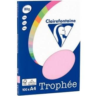 Paquet de 100 feuilles, 80g, A4, rose CLAIREFONTAINE - Ma Rentrée Facile