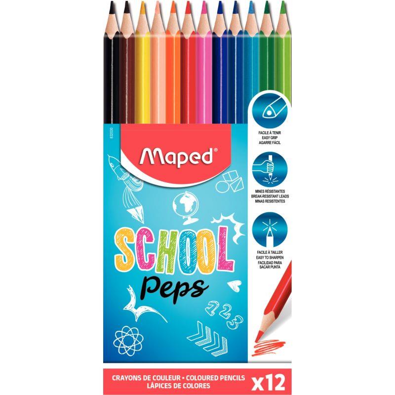Pochette de 12 crayons de couleur School'Peps - Ma Rentrée Facile