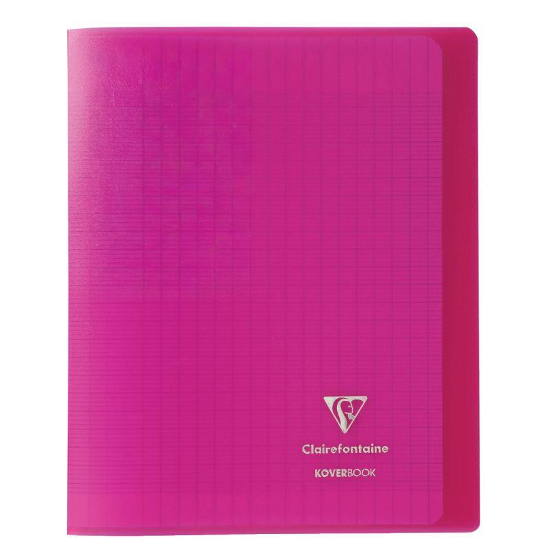 Cahier KOVERBOOK 17x22, 96 pages, seyès 90g, polypro rose - Ma Rentrée Facile