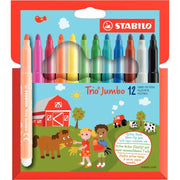 Etui de 12 feutres pointe extra large Giotto Trio Jumbo - Ma Rentrée Facile