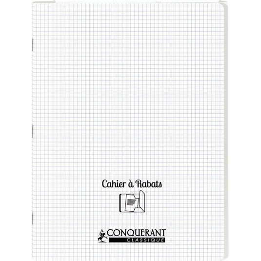 Cahier 24x32, 96 pages, couverture polypro avec 2 rabats, quadrillé 5x5, incolore - Ma Rentrée Facile