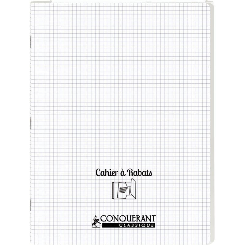 Cahier 24x32, 96 pages, couverture polypro avec 2 rabats, quadrillé 5x5, incolore - Ma Rentrée Facile