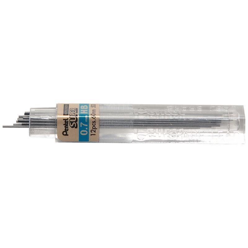 Etui de 12 mines graphite Hi-polymer SUPER diamètre 0,7 mm. HB - Ma Rentrée Facile