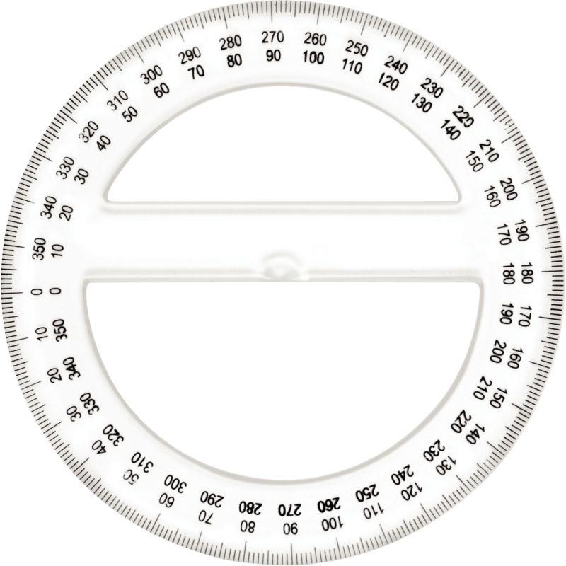 Rapporteur cristal 360° 12cm - Ma Rentrée Facile