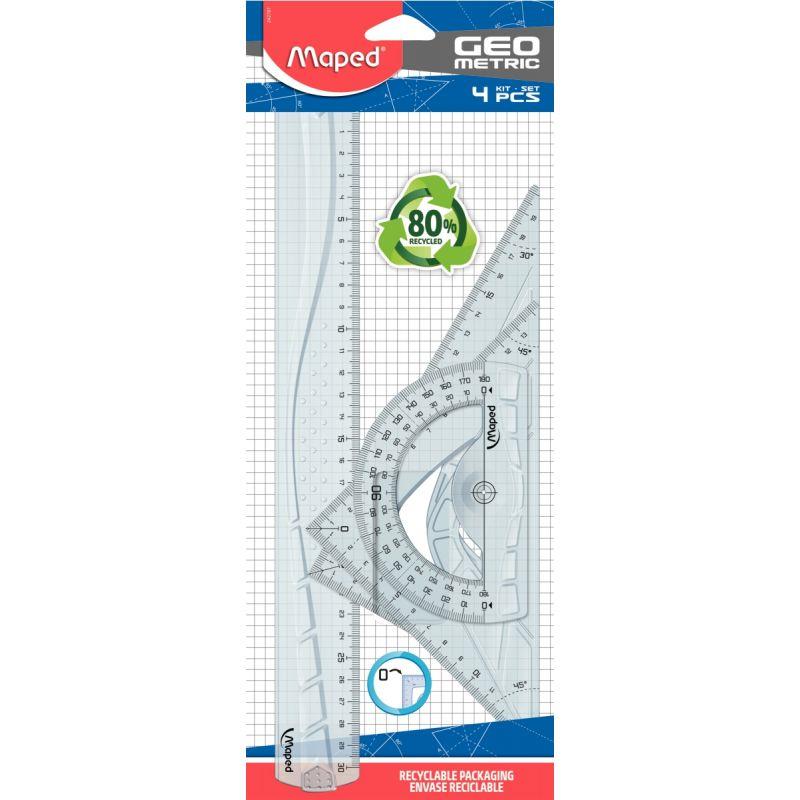 Kit de 4 articles de traçage recyclé Maped Géométric - Ma Rentrée Facile