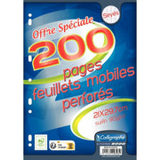 100 feuillets mobiles(200 pages), format 21x29,7cm, seyès 90g blanc, Calligraphe - Ma Rentrée Facile
