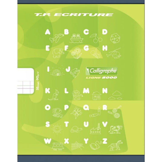 Cahier 17x22, 32 pages, Double ligne 4 mm , 1 page lignée / 1 page blanche, 90 g - Ma Rentrée Facile