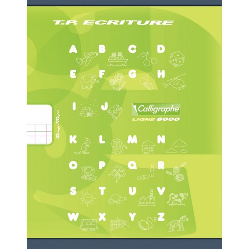 Cahier 17x22, 32 pages, Double ligne 4 mm , 1 page lignée / 1 page blanche, 90 g - Ma Rentrée Facile
