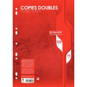 50 copies doubles (200 pages) format 21x29,7 cm quadrillé 5x5 70g blanc, Calligraphe - Ma Rentrée Facile