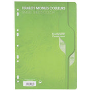 50 feuillets mobiles (100 pages) format 21x29,7cm séyès 80g vert, Calligraphe - Ma Rentrée Facile