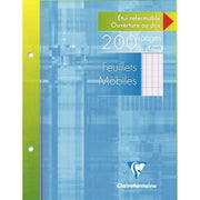 100 feuillets mobiles (200 pages) CLAIREFONTAINE format 17x22 cm séyès 90g blanc - Ma Rentrée Facile