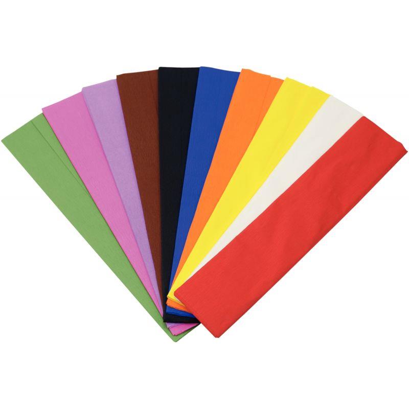 Paquet de 10 feuilles crépon ordinaire 200x50 cm rouge - Ma Rentrée Facile