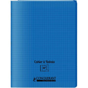 Cahier 24x32, 48 pages,seyès, couverture polypro avec 2 rabats bleu, Conquérant - Ma Rentrée Facile