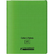 Cahier 24x32, 48 pages,seyès, couverture polypro avec 2 rabats vert, Conquérant - Ma Rentrée Facile