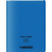 Cahier 24x32, 96 pages,seyès, couverture polypro avec 2 rabats bleu, Conquérant - Ma Rentrée Facile