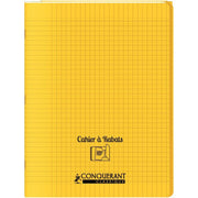 Cahier 24x32, 96 pages,seyès, couverture polypro avec 2 rabats jaune, Conquérant - Ma Rentrée Facile