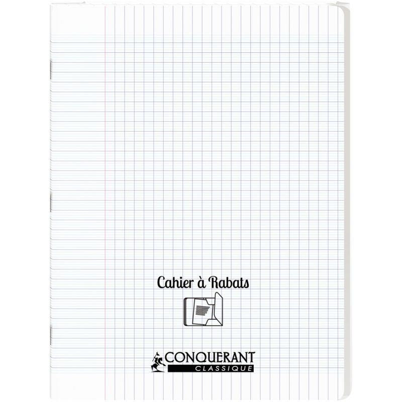 Cahier 24x32, 96 pages,seyès, couverture polypro avec 2 rabats incolore, Conquérant - Ma Rentrée Facile