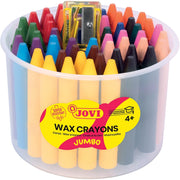 Pot de 60 crayons à la cire + taille crayon Jovi