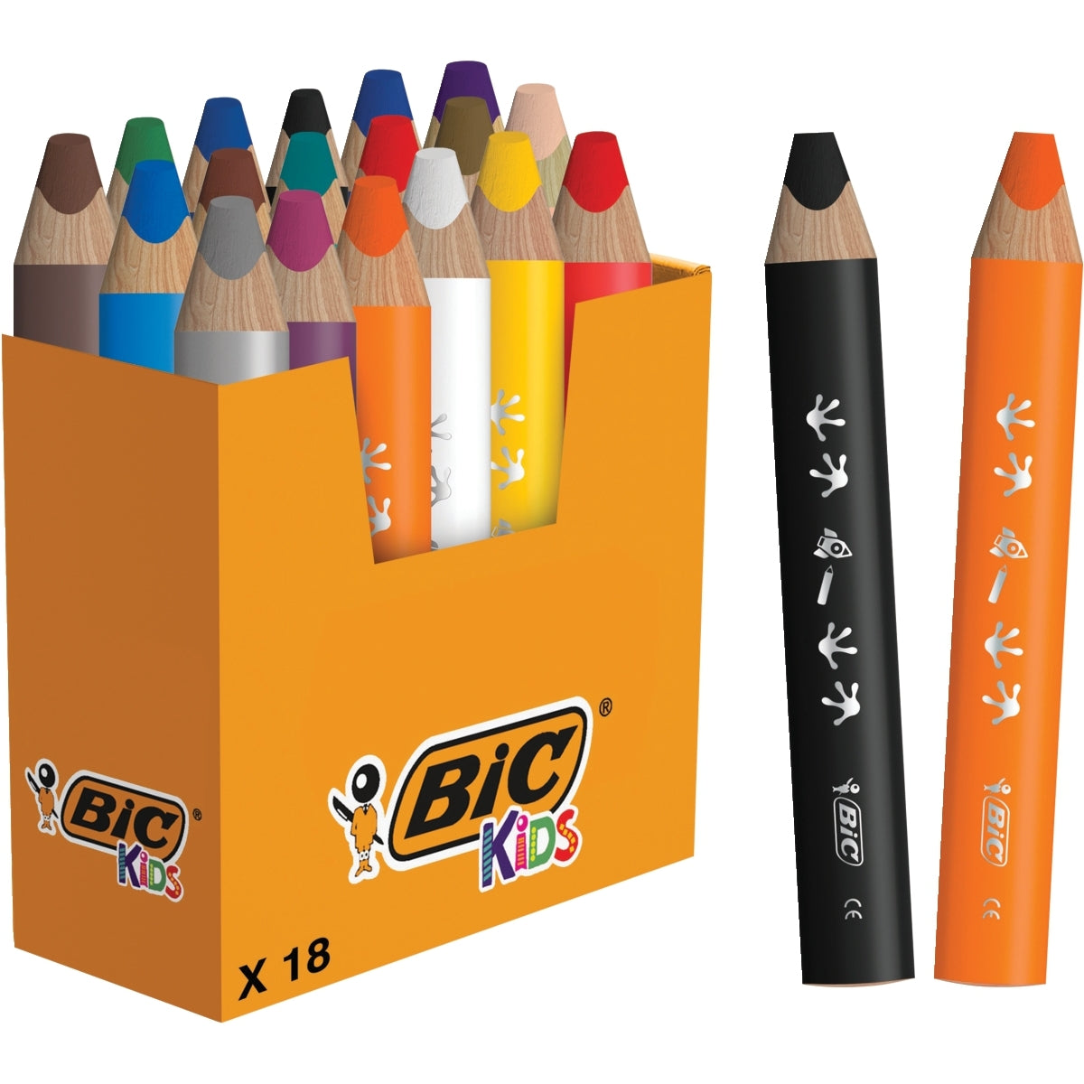 Pot de 18 crayons multisurface BIC Baby assortis