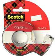 Rouleau Scotch transparent 19 mm x 7,5 m avec dévidoir Crystal Scotch - Ma Rentrée Facile