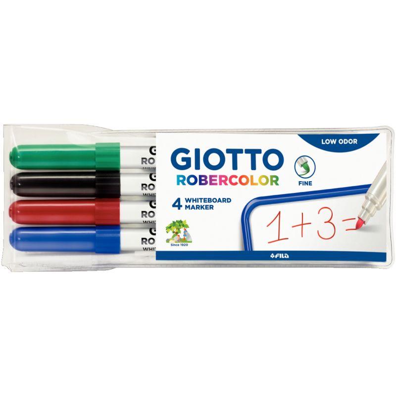 Etui de 4 feutres effaçables à sec Giotto pointe fine ogive assortis - Ma Rentrée Facile