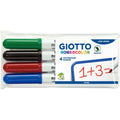 Etui 4 feutres effaçables à sec Giotto pointe moyenne ogive assortis