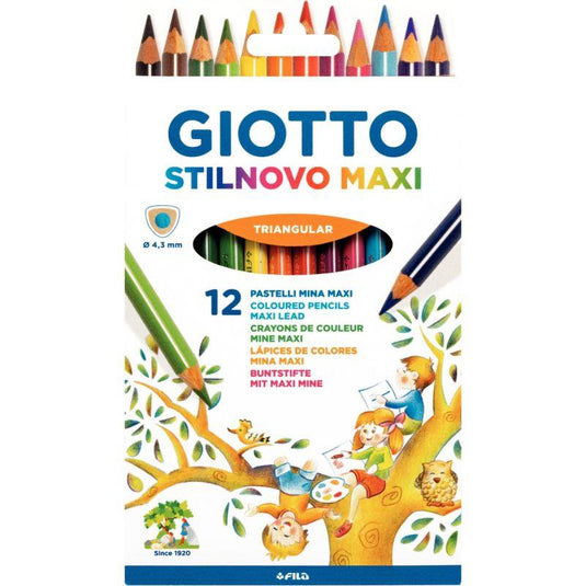 Etui de 12 crayons de couleur Giotto Stillnovo Maxi