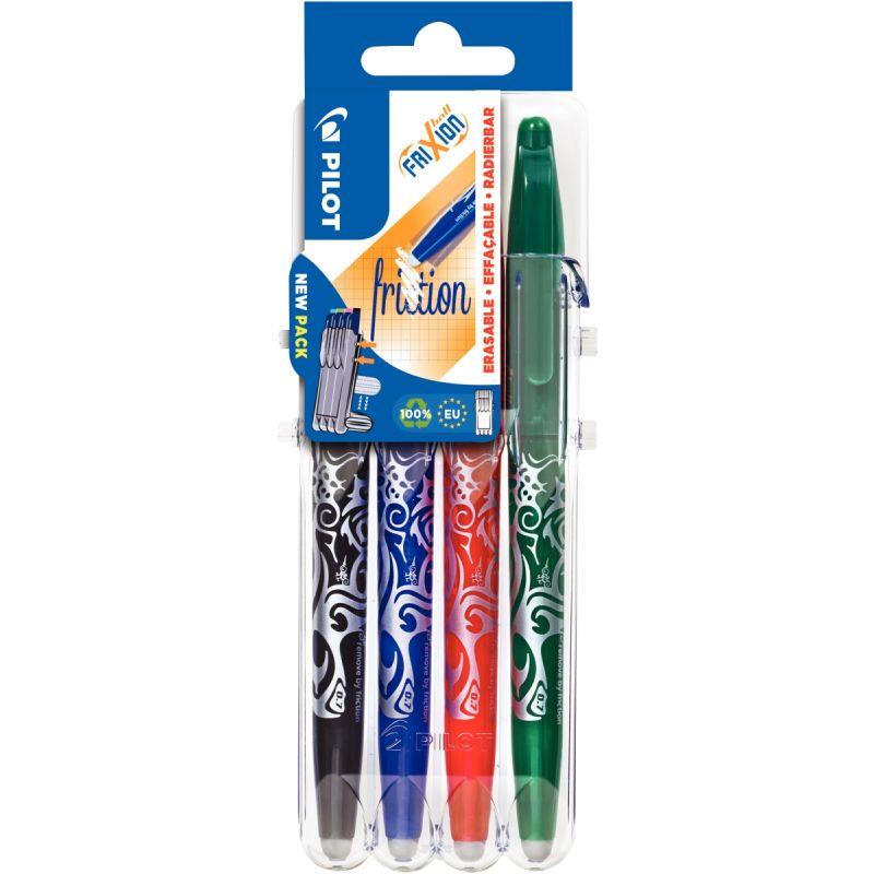 Pochette de 4 rollers effaçables Frixion Ball pointe moyenne assortis - Ma Rentrée Facile