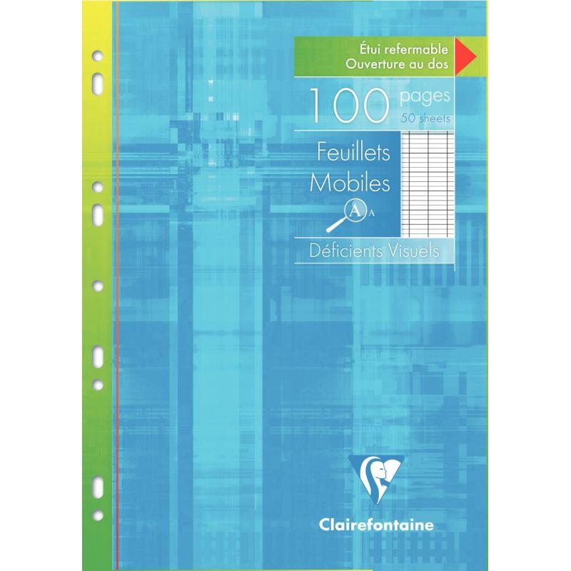 50 feuillets mobiles (100 pages), format 21x29,7cm, séyès 2,5 mm agrandi 10/10, blanc - Ma Rentrée Facile