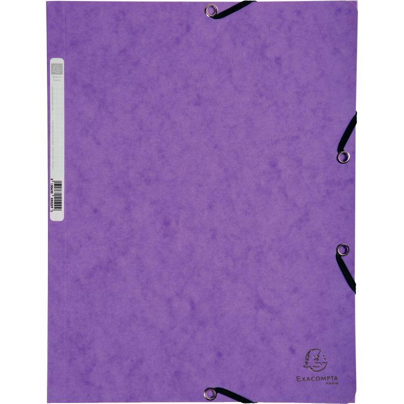 Chemise cartonnée 3 rabats à élastiques OXFORD violet - Ma Rentrée Facile
