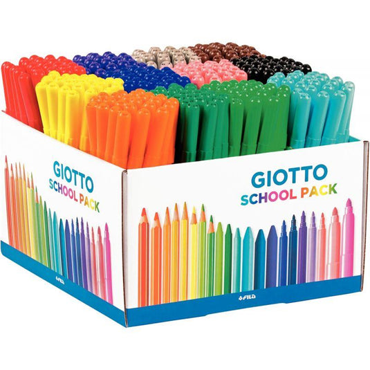 Maxi classpack de 288 feutres pointe moyenne Giotto Turbo Color dont 40 gratuits - Ma Rentrée Facile