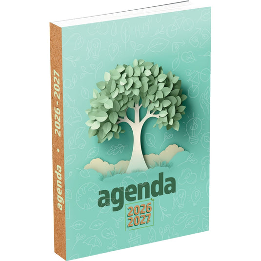 Agenda journalier, année scolaire 2026/2027, 11,5x17, motif arbre