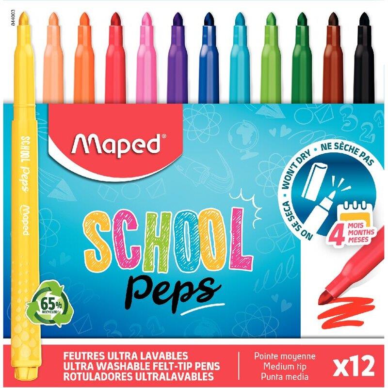Pochette de 12 feutres School'Peps - Ma Rentrée Facile