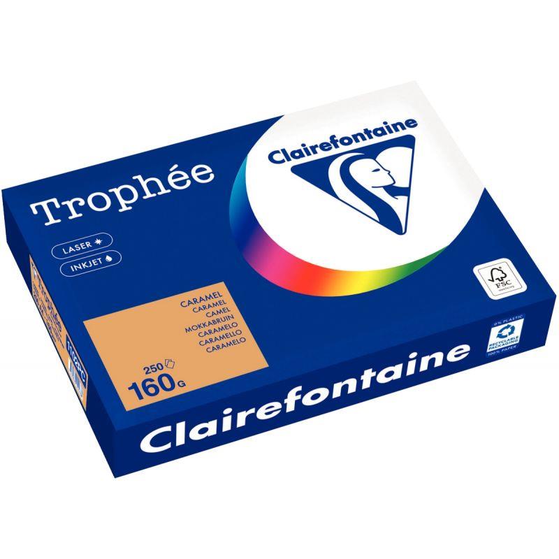 Paquet de 250 feuilles de papier 160g de format A4 caramel TROPHEE CLAIREFONTAINE - Ma Rentrée Facile