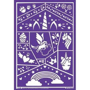 Lot de 4 planches de pochoirs de maquillage assorties : indiens, fées, licornes et halloween - Ma Rentrée Facile