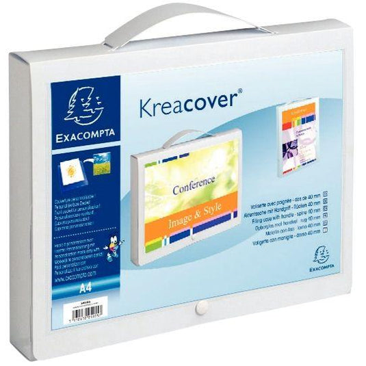 Valisette personnalisable KREACOVER en polypropylène, dos 4 cm, blanc - Ma Rentrée Facile