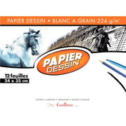 Pochette de 12 feuilles de papier à dessin 224g format 24x32 cm EXCELLENCE - Ma Rentrée Facile