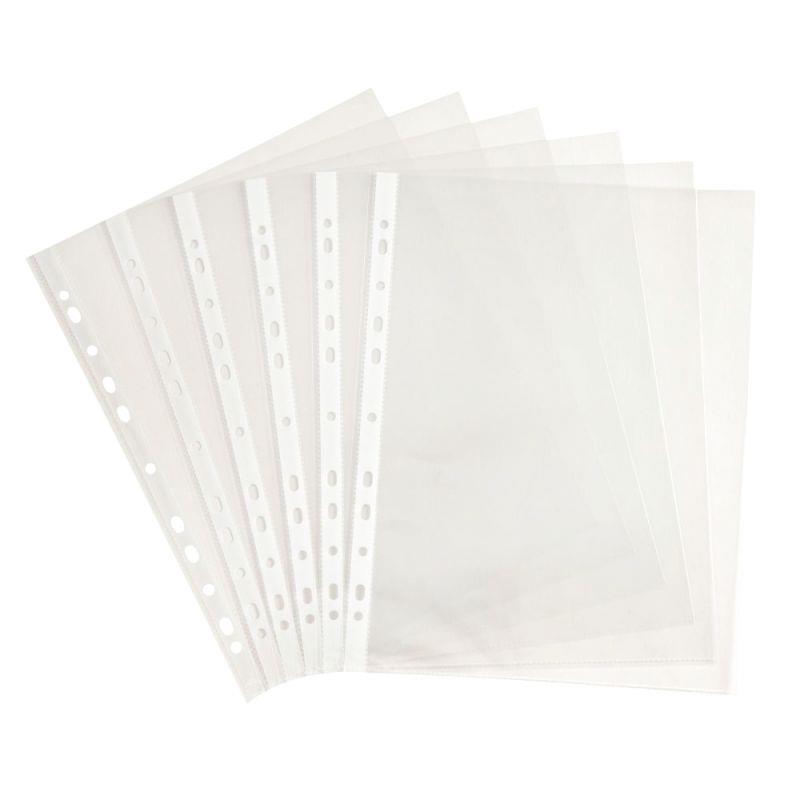 100 pochettes plastiques perforées 5/100ème 21x29,7 aspect grainé - Ma Rentrée Facile