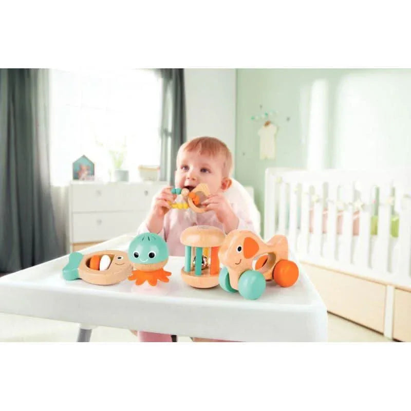 Coffret de 5 hochets sensoriels en bois - Ma Rentrée Facile