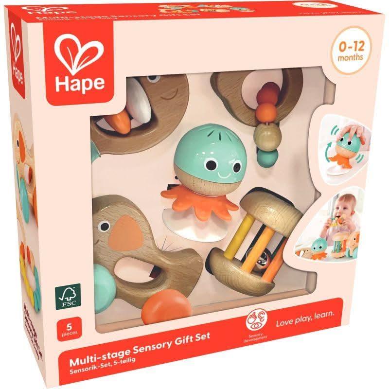 Coffret de 5 hochets sensoriels en bois - Ma Rentrée Facile