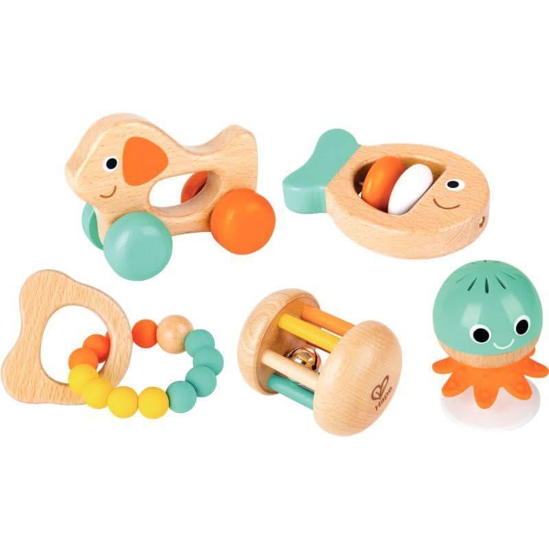 Coffret de 5 hochets sensoriels en bois - Ma Rentrée Facile