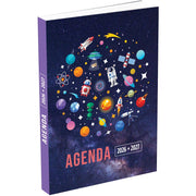 Agenda journalier, année scolaire 2026/2027, 11,5x17, design Espace