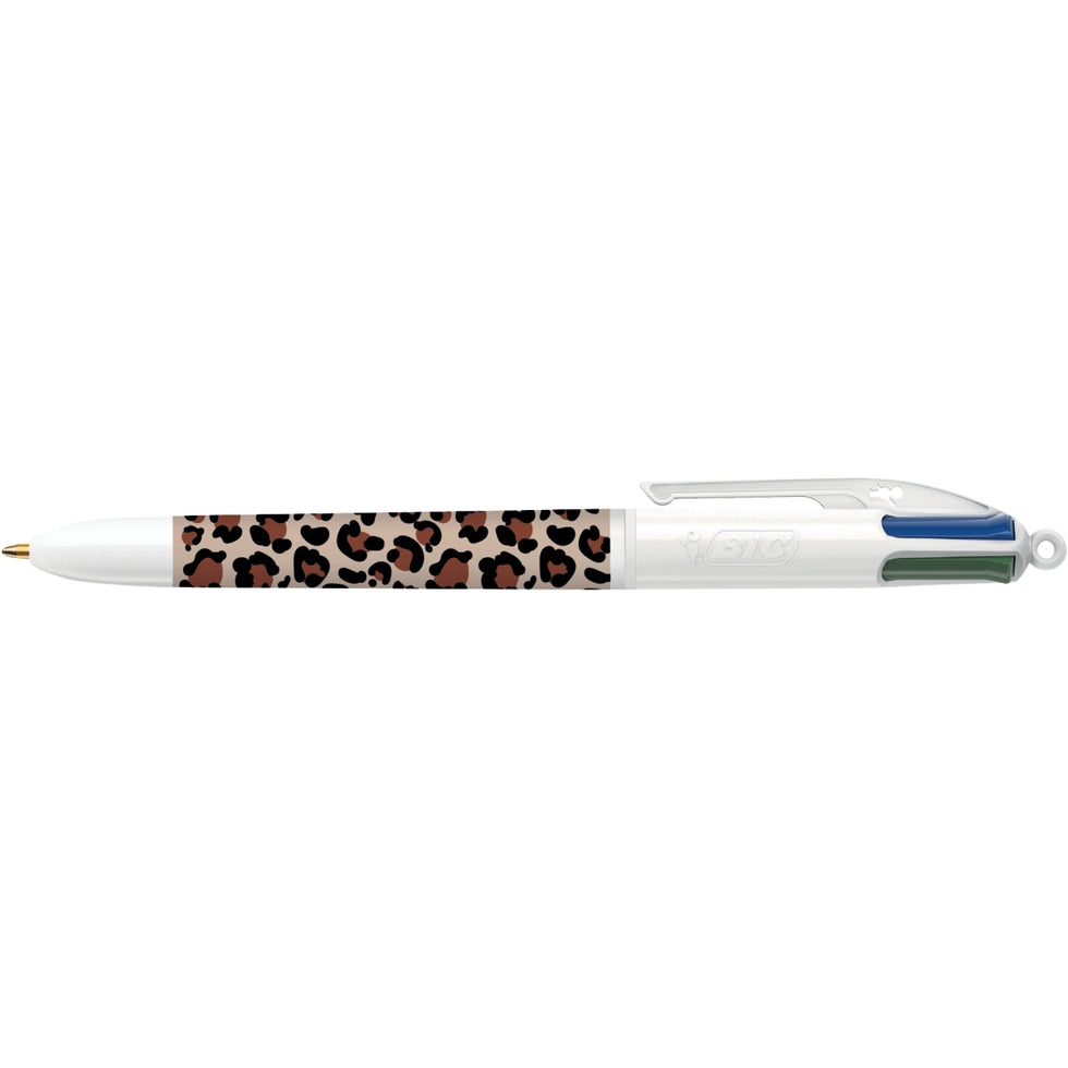 Bo te De 12 Stylos Bille BIC 4 Couleurs Pointe Moyenne L opard Assorti bo-te-de-12-stylos-bille-bic-4-couleurs-pointe-moyenne-l-opard-assorti