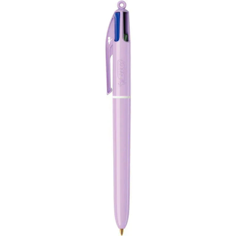 Boîte de 12 stylos bille Bic 4 couleurs, pointe moyenne, pastel, coloris assortis - Ma Rentrée Facile