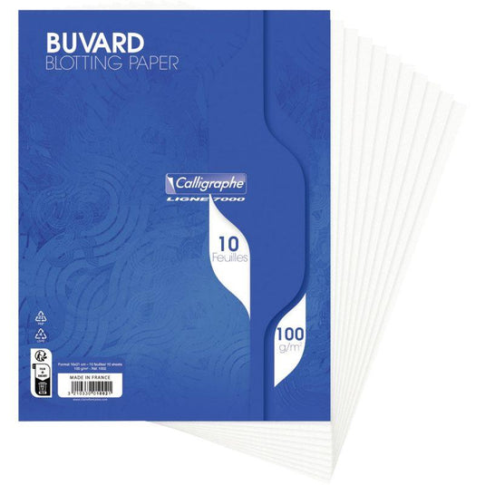 Paquet de 10 buvards, 16x21 cm, blanc, 100g - Ma Rentrée Facile