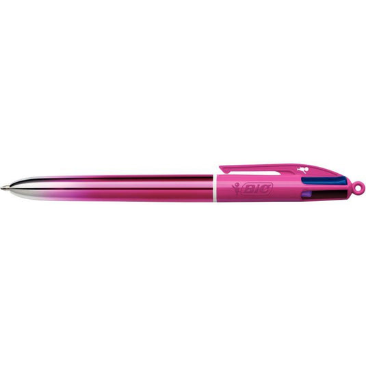 Stylos bille Bic 4 couleurs Smooth Metal rose