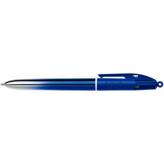 Stylos bille Bic 4 couleurs Smooth Metal bleu