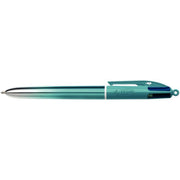 Stylos bille Bic 4 couleurs Smooth Metal bleu vert